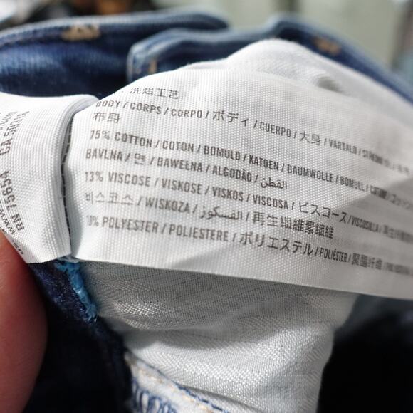 HOLLISTER CALIFORNIA HIGH RISE SUPER SKINNY DISTRESSED DENIM BLUE JEANS 0S 24X26 - Picture 9 of 9